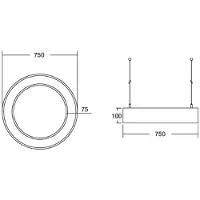 Brumberg Biro Circle Ring up/down Ø75 75W on/off schwarz 840
