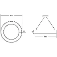 Brumberg Biro Circle Ring5 direkt Ø 60 cm on/off weiß 830