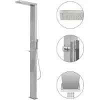 vidaXL Gartendusche Edelstahl Quadratisch
