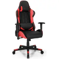 Costway Bürostuhl - Gaming - Mit Kopfstütze - Max. 150 kg - Rot / Schwarz