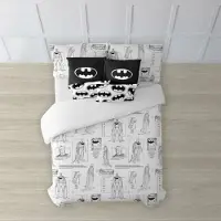 Play Fabrics Batman Bettbezug Mit Knöpfen Für 120er Bett 200x200 Cm Weiß Weiß One Size