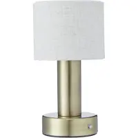 PR Home Tiara Akku-Tischlampe, CCT, leinen/messing