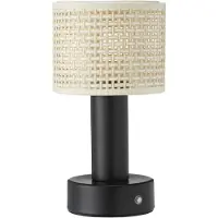 PR Home Tiara Akku-Tischlampe, CCT, rattan/schwarz