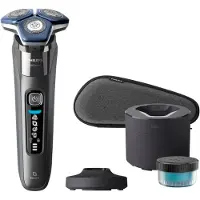 Philips SHAVER Series 7000 S7887/55 Elektrischer Nass- und Trockenrasierer, Rotationstrasierer, Chrom, SteelPrecision blades, LED, Daily Care; Connects via Bluetooth, SH71
