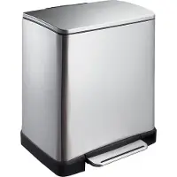 EKO - E-Cube Recycling Treteimer 10+9 Liter - Stainless steel Plastic - Matt Edelstahl