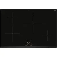 Siemens EH83KBEB5E, Schwarz, Integriert, 80 cm, Zonen-Induktionskochfeld, Glaskeramik, 4 Zone(n)