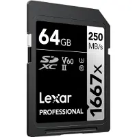 Lexar SDXC, 64 GB, 64 GB, SDXC, Klasse 10, UHS-II, 250 MB/s, 90 MB/s