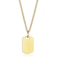 KUZZOI Kette mit Anhänger "Halskette Herren Dog Tag Military Platte Brushed 925 Silber" Gr. 60, gold, Halsketten, Herren, 60, ohne Stein, Silber 925 (Sterlingsilber), Kette mit Anhänger