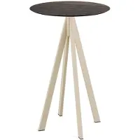 Veba Infinity Stehtisch Sand gestell + Riverwashed Wood HPL Ø70 cm