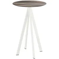 Veba Infinity Stehtisch Weiß gestell + Tropical Wood HPL Ø70 cm