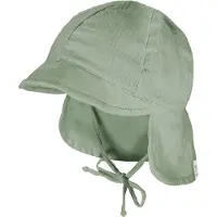 Maximo - Baby's Schildmütze Band Musselinstoff Nackenschutz - Cap Gr 45 cm grün