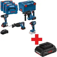 Bosch Combo Kit Set mit 4x 18V: GSR 18V-90C/GDX 18V-210C/GBH18V-24C/GSA18V-28, 3x Akku