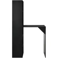 The Living Store Bartisch mit Schrank Schwarz 115x59x200 cm