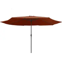 The Living Store Sonnenschirm mit Metall-Mast 400 cm Terrakotta-Rot