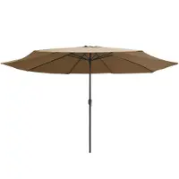 The Living Store Sonnenschirm mit Metall-Mast 400 cm Taupe