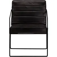 The Living Store Sessel Schwarz Echtleder