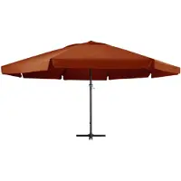 The Living Store Sonnenschirm Aluminium-Mast 600 cm Terrakotta-Rot