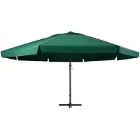 The Living Store Sonnenschirm mit Aluminium-Mast 600 cm Grün
