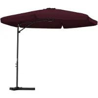 The Living Store Sonnenschirm mit Stahlmast 300 cm Bordeauxrot