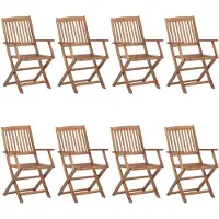 The Living Store Klappbare Gartenstühle 8 Stk. mit Kissen Massivholz Akazie