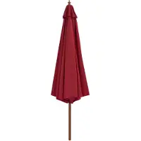 The Living Store Sonnenschirm mit Holzmast 350 cm Burgunderrot