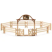 Schleich HORSE CLUB Pferdekoppel mit Eingangstor, Spielzeugfigurenzaun, 5 Jahr(e), Horse Stable, Horses, Beige, Braun