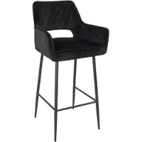 Bronx Bronx71 Barhocker Samt Mika mit Armlehne schwarz 78cm