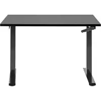 Beliani Schreibtisch Schwarz Melamin 120x72 cm Manuell Höhenverstellbar Rechteckig mit Kurbel Metallgestell Modern Büro Steh-Sitz-Tisch Stehtisch