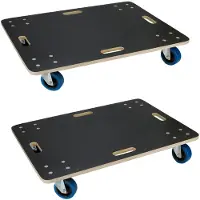 ECD-Germany 2x Transportroller PP-Räder Rollbrett, 60x80 cm, bis 800 kg Siebdruckplatte, für Umzug Möbel-Transport