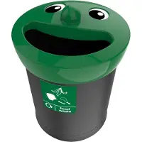Smiley Face Mülleimer Smiley Face Bin Abfallbehälter 52 L schwarz grün für Schulen, Kindergärten und Kindertagesstätten 31719440