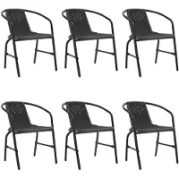 vidaXL Gartenstühle 6 Stk. Rattan-Optik Kunststoff und Stahl 110 kg