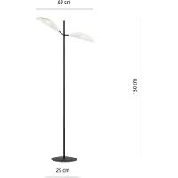 Emibig Stehlampe , 2xE14, 40W, Modell VENE LP2, Farbe: Weiß/Gold, Artikelnummer: 1159/LP2