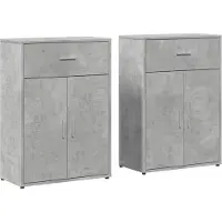 vidaXL Sideboards 2 Stk. Betongrau 60x30x84 cm Holzwerkstoff