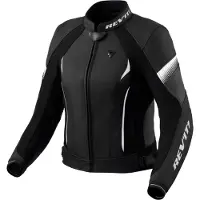 REV'IT! Revit Xena 4 Damen Motorrad Lederjacke, schwarz/weiß, 44