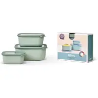 Mepal Set Frischhaltedosen Cirqula - Mikrowellengeschirr - Multikom rechteckig hoch 3-teilig (750+1500+3000 ml) - Nordic sage - Meal prep boxen