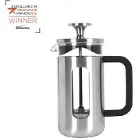 La Cafetière Pisa Edelstahl Cafetière, drei Tassen, Silber, Geschenkpackung