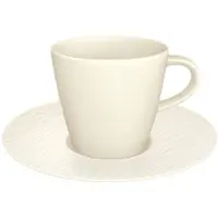Villeroy & Boch Tasse "Kaffeetasse mit Untertasse Manufacture Rock 150 ml / ø 15,4 cm weiß", weiß, 2 tlg., Porzellan, Trinkgefäße, Tasse