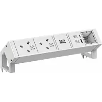 Bachmann DESK2 ws 2xUK 1xUSB A/C 22W 1xCM 0,2m GST18 RAL9010