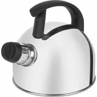 Martom Edelstahl Wasserkocher für Induktions und Gasherde mit Pfeife 1 5 l | Silber