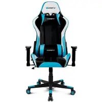 Drift DR175, Universal-Gamingstuhl, 150 kg, Gepolsterter Sitz, Gepolsterte Rückenlehne, Schwarz/Blau, Nylon