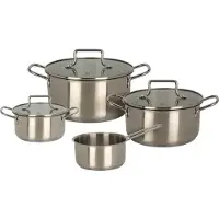 Excellent houseware Pfannenset - 4-teilig - Edelstahl - für alle Wärmequellen geeignet