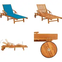 vidaXL Sonnenliege mit Auflage Akazie Massivholz - Sonnenliege - Sonnenliegen - Holz-Sonnenliege - Holz-Sonnenliegen