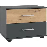 Wimex Nachtkommode "Taiga", grau (graphit, artisan), B:52cm H:40cm T:38cm, Holzwerkstoff, Sideboards, Nachtkommode, mit 2 Schubladen, 52cm breit