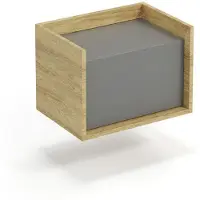 Halmar Niedrig eintüriger Schrank Möbius SZFN1D - natürliche Nussbaum / grau