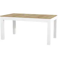 Szynaka Meble Esstisch Venus 160x76x90 cm ausziehbar Küchentisch Eiche Riviera/Weiß