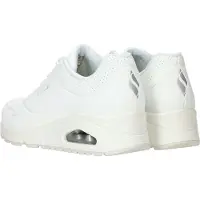 SKECHERS Sneaker "Street Uno - Stand on Air", Damen, Gr. 35, atmungsaktiv, weiß (weiß, weiß), Lederimitat, unifarben, Schuhe Sneaker, Freizeitschuh, Halbschuh, Schnürschuh mit Memory Foam