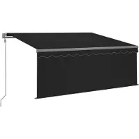 vidaXL Markise Automatisch mit Rollo LED Windsensor 3x2,5m Anthrazit