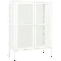 vidaXL Sideboard Weiß 75x35x105 cm Stahl und Glas