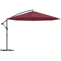 vidaXL Ampelschirm mit Aluminium-Mast 350 cm Bordeauxrot