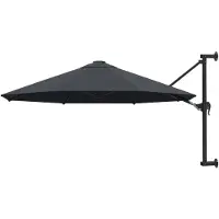 vidaXL Sonnenschirm zur Wandmontage mit Metall-Mast 300 cm Anthrazit